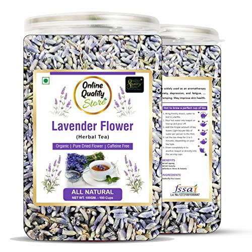 Image of Online Quality Store Lavender Flower Tea 100g | Sun Dried Lavender Flowers Herbal Tea | Stress Relief | Iced Tea