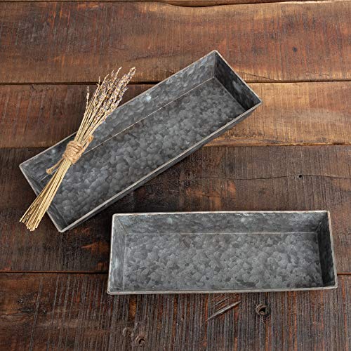 Primitives-by-Kathy-Galvanized-Tray-Set-Rectangular-1425-x-525-x-175-12-x-450-x-150 Primitives by Kathy Galvanized Tray Set Rectangular 1425 x 525 x 175 12 x 450 x 150