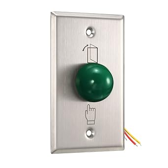 uxcell Door Release Button Push to Exit Resettable NO/NC/COM Switch for Access Control Panel 115mmx70mm 12V 3A Stainless Steel