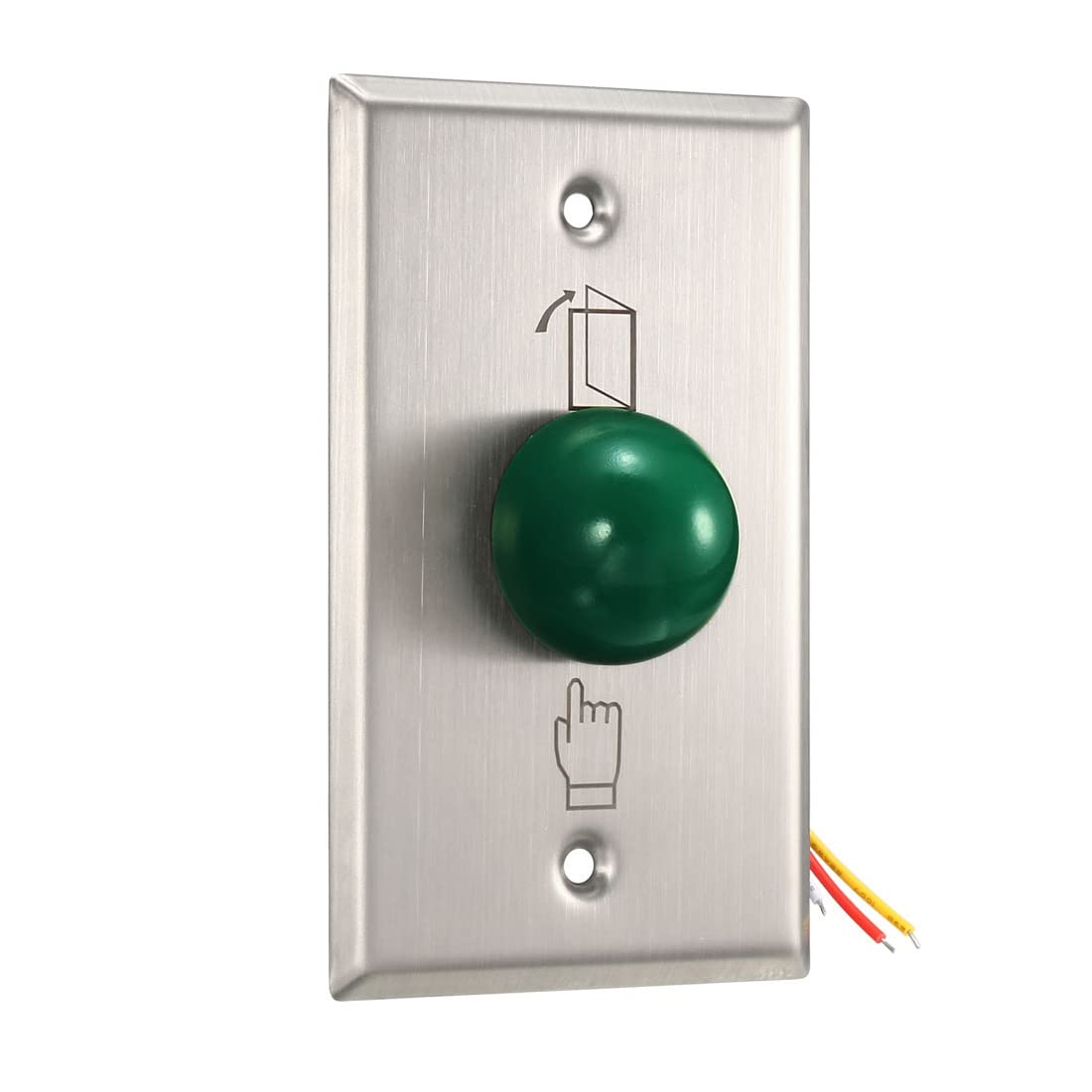 Bouton de déverrouillage de Porte, Bouton Poussoir for Sortir, Interrupteur NO/NC/COM réinitialisable for Panneau de contrôle d'accès, 115mm x 70mm, 12V 3A, en Acier Inoxydable