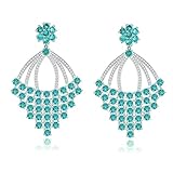 Pendientes colgantes para mujer, chapados en oro para mujer, de Beydodo, regalo para mujer, pendientes de hoja con circonio, Cristal, Crystal,