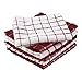 DII Basic Terry Collection Windowpane Dishcloth Set, 12x12, Wine, 6 Piece