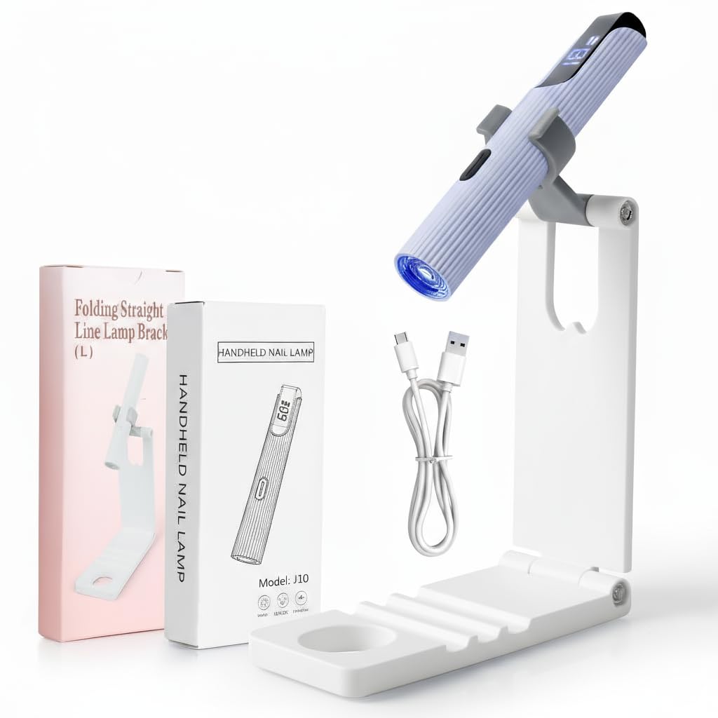 Romon UV Lamp for Gel Nails, USB Rechargeable and Portable, 3 W Mini UV Lamp for Nails, UV LED Lamp for Gel Nails with Stand, 20/60 Timer, for Home Salon Nail Dryer, Purple