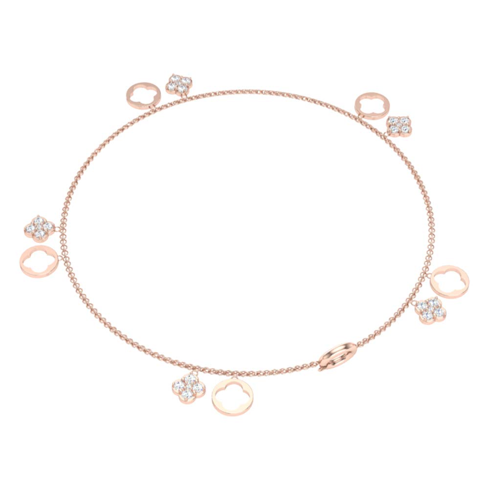 14K Rose Gold Diamond Bracelet for Women