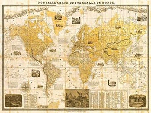 Posterazzi 1859 - Póster de mapa del mundo (22 x 28)