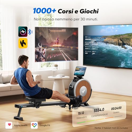 Merach Vogatore Per Casa Autoalimentato Aggiornato, Senza Alimentazione, Con App Esclusiva, Visualizzazione Dati In Tempo Reale E Regolazione Automatica Della Resistenza - 5