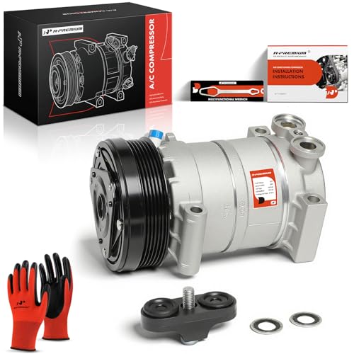 A-Premium Air Conditioner AC Compressor with Clutch Compatible with Chevrolet, GMC, Cadillac, Isuzu, Oldsmobile Vehicles - Silverado, Suburban, Yukon, C1500, C2500, Escalade, Tahoe, Blazer