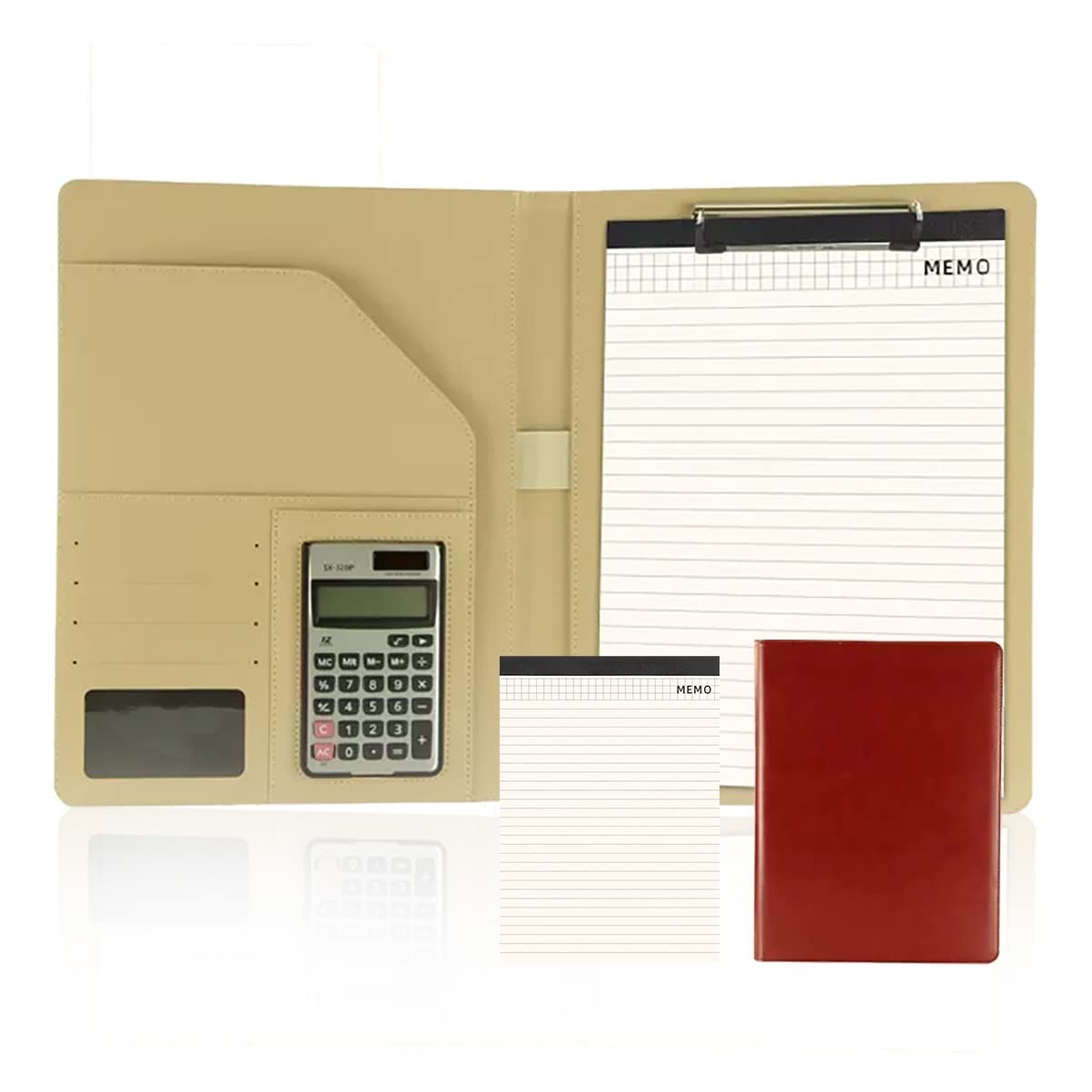 Biznesowy skórzany folder z schowkiem, organizer na CV, folder z schowkiem w formacie A4(Browna)