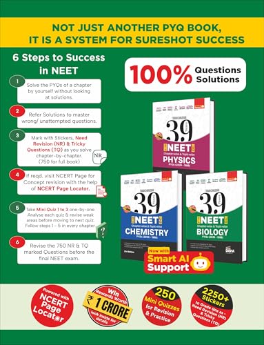 Image of Disha Combo (3 Books) Errorless 39 Years NEET Chapter-wise & Topic-wise Physics, Chemistry & Biology NEET PYQ Book(2026 - 1988) 21st Edn | NEET Previous Year Solved Papers with 2026 Cancelled & Retest