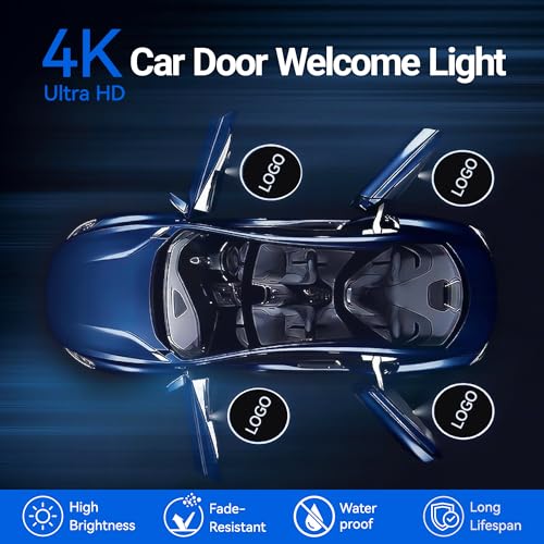 4Pcs Luces de Proyector Logo para Puerta de Auto LED miniatura 7
