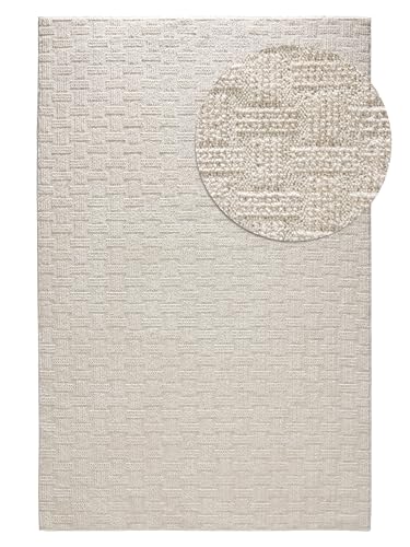 benuta Nest Teppich Lilibeth - Creme 117x170 cm - Kunstfaser - Rechteckig & im Style: Abstrakt,Geometrisch, Hygge & Cozy, Minimalistisch - Pflegeleicht für Wohnzimmer Schlafzimmer