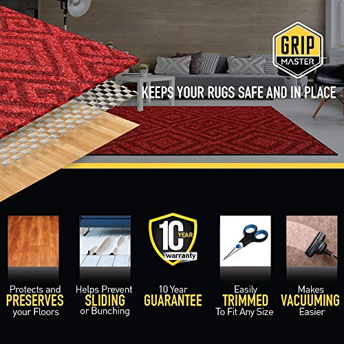 GRIP MASTER 2X Extra Thick Area Rug Cushioned Gripper Pad, 2.5 Feet x 9 Feet, for Hard Surface Floors, Maximum Gripper and Cushion for Under Rugs, Premium Protection Pads, Many Sizes, Rectangular