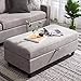 HONBAY Sectional Couch with Storage Ottoman, L Shaped Sofa for Living Room, Light Grey