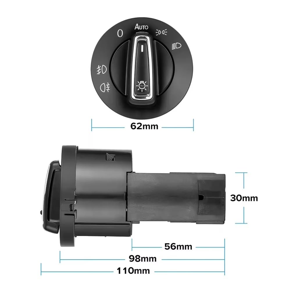 Lichtschalter Scheinwerfer Kompatibel Mit VW Für Tiguan 2008 2009 2010 2011 2012 2013 2014 2015 2016- Für Touran 2003-2016- Für Scirocco Auto-Kopflampen-Steuerschalter-Sensormodul
