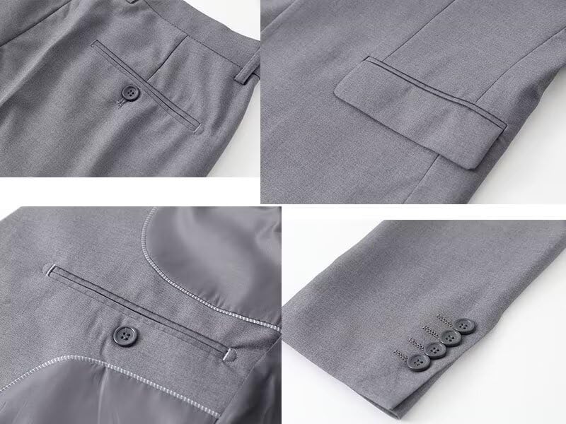 Suits for Men 3 Piece Slim Fit Prom Mens Suit 2 Button Solid Business Party Set Groomsmen Homecoming Suit Jacket Vest Pants2