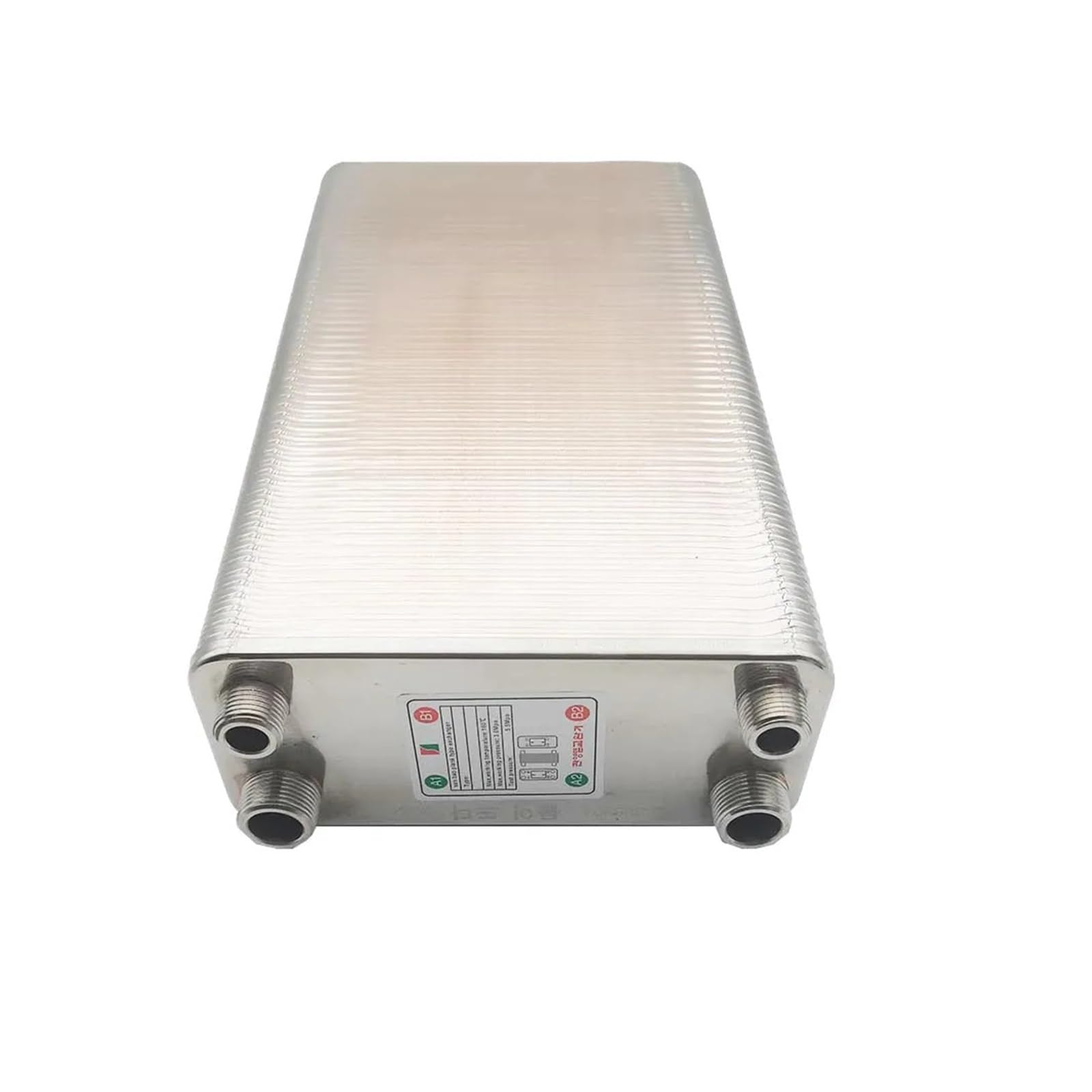 VChics Échangeur de Chaleur, Échangeur De Chaleur À 120 Plaques en Acier Inoxydable, Chauffe-Eau À Plaques Brasées SUS304 pour Chauffage par Le Sol, Chauffage de l'eau(Different Side)