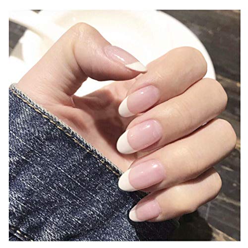 Barode french false nails pink full cover glossy fake n…