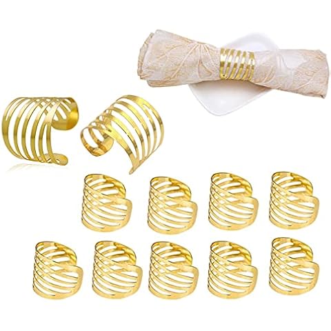 Servilleteros Navidad Dorados Anillos Porta Servilletas de Tela Elegantes Cover
