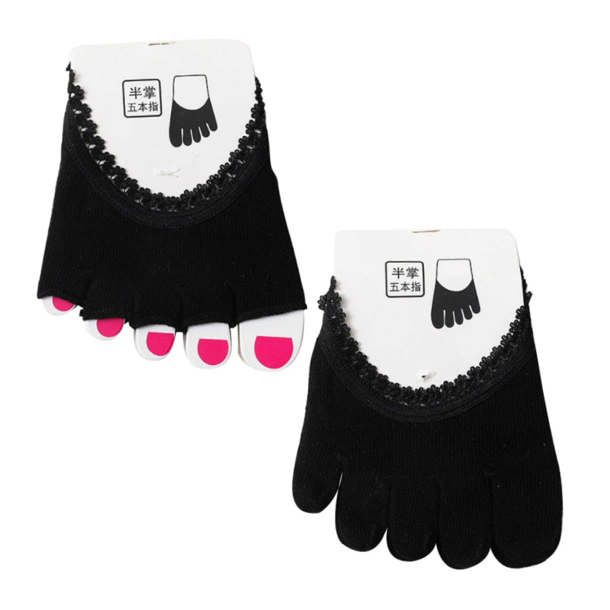 LIFKOME 2pairs Lace Half Palm Toe Cover Socks for Women Breathable Invisible Sole Pad Design for High Heels Running Shoes Canvas Shoes Comfortable and Moisture-absorbing