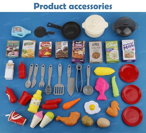 Image of Zest 4 Toyz Kitchen Set for Kids Battery Operated Cooking PlaySet with Light Cooking Sound and Spray Function Pretend Play Toys for Boys and Girls Multicolor (64 Pieces)