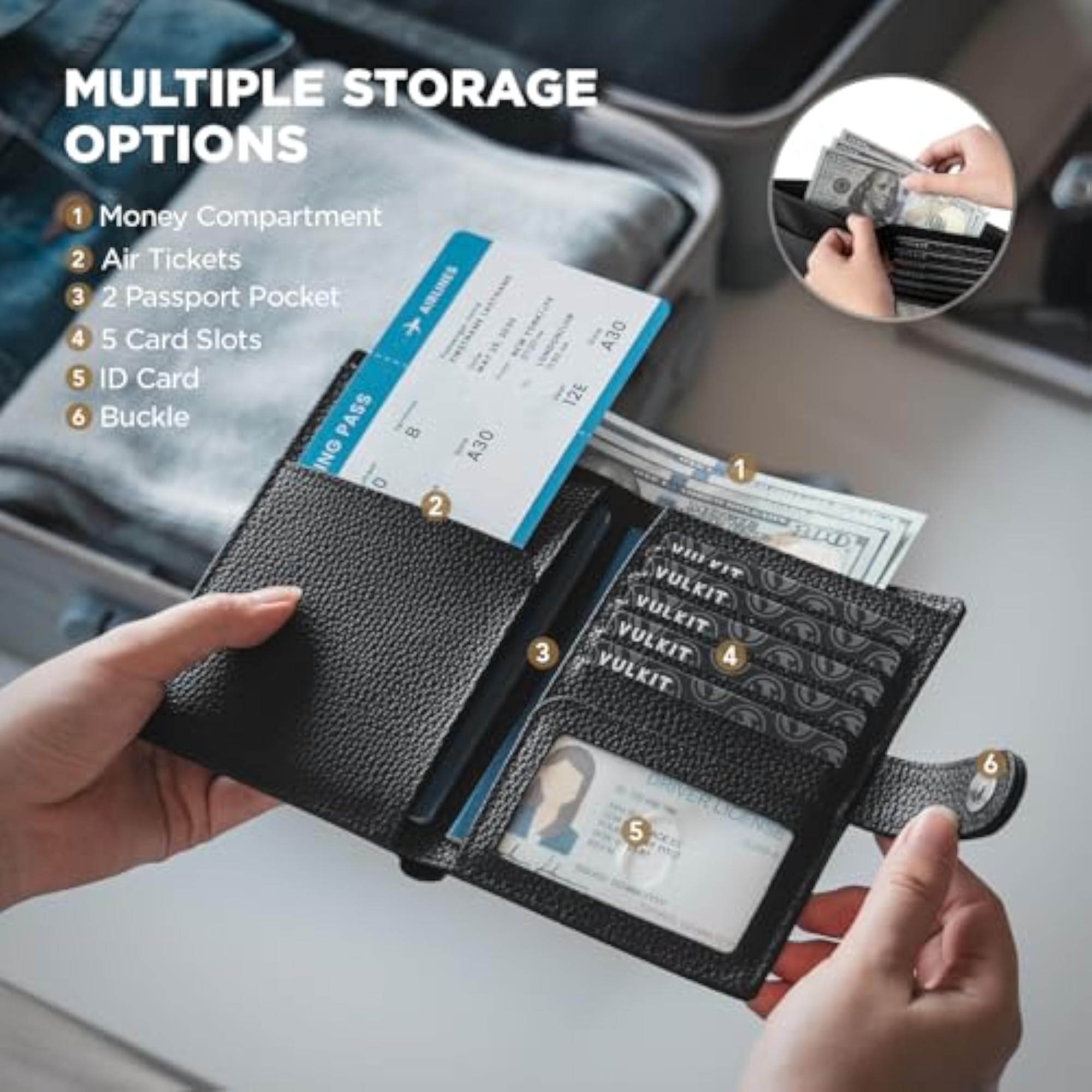 Dual Passport Airtag Wallet for RFID Blocking