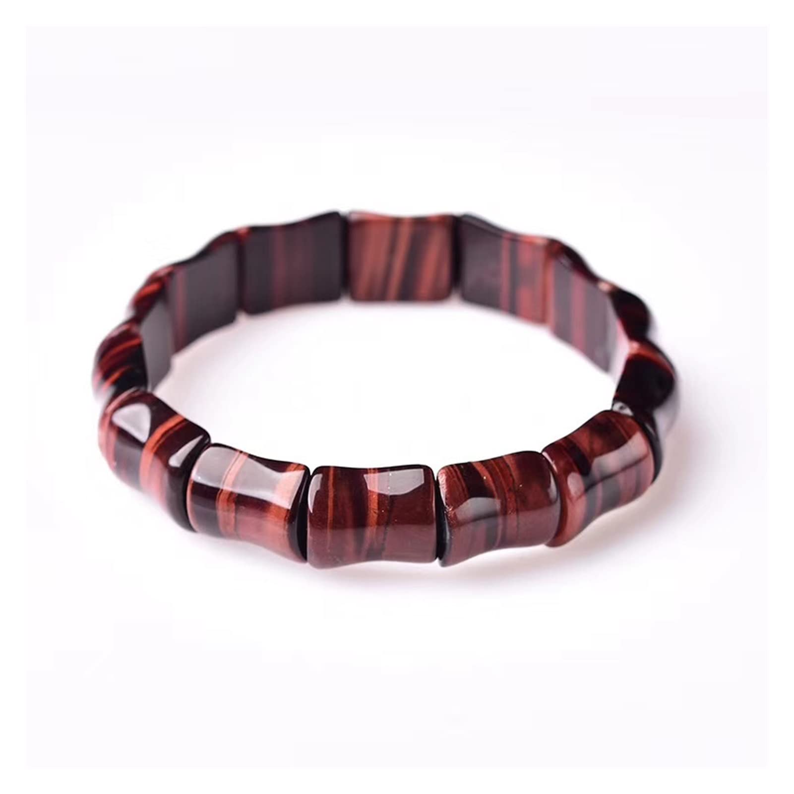 AMAZWI Cristal Natural en Bruto 1 Pieza Pulsera de Cristal elástico de Piedra de Ojo de Tigre Rojo Natural 12MM * 16MM LIUZIIHAYIN