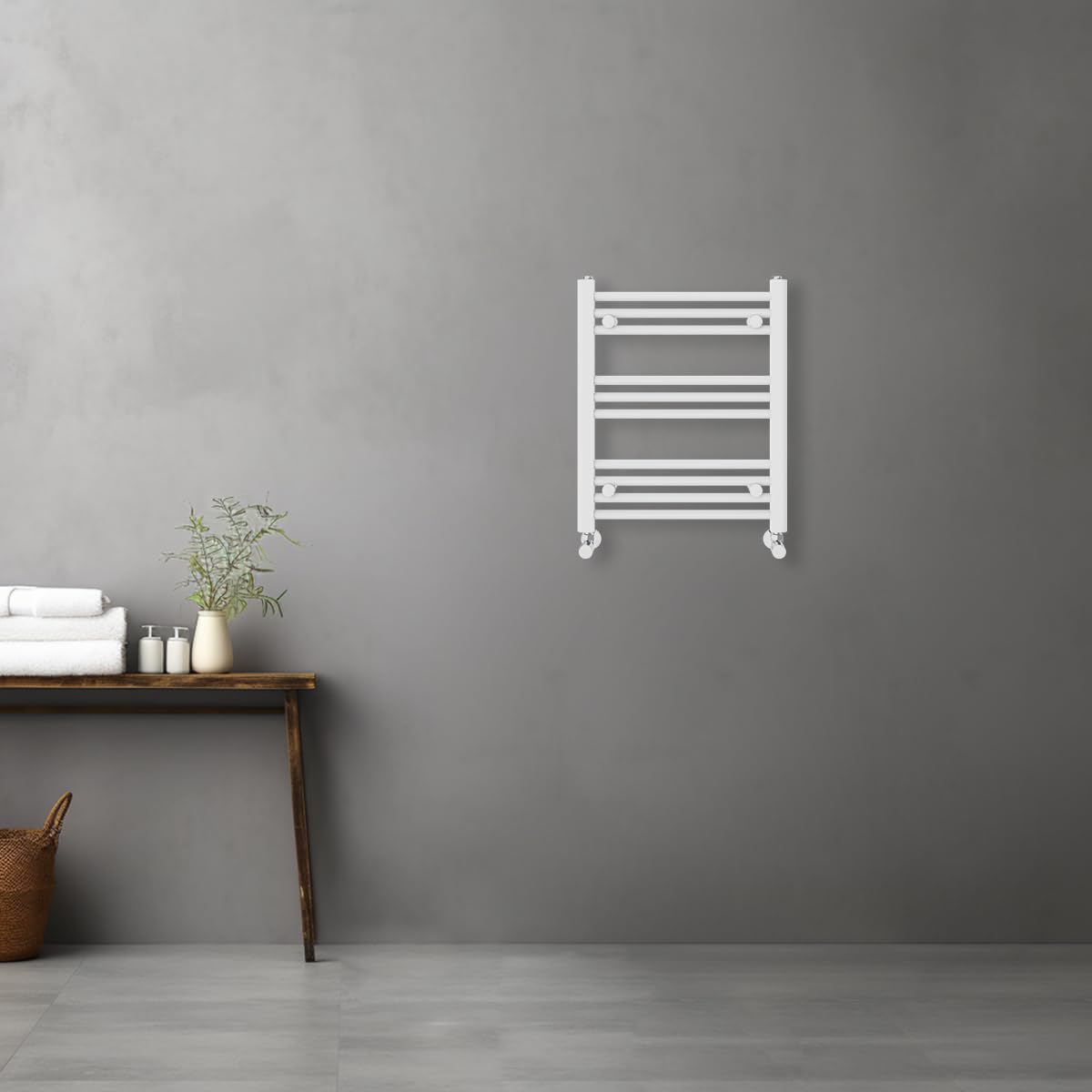 Warmehaus Straight Heated Towel Rail Radiator Rad 600x500mm White