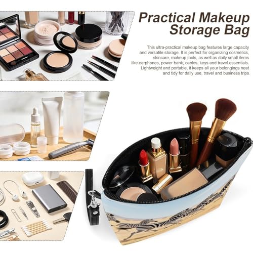 Bolsa de cosméticos para viajar con asa cómoda y cremallera suave 4