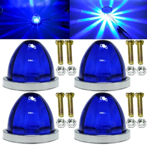 Image of Watermelon Lights, Clear Lens LED Side Marker Turn Signal Lights, Watermelon-Shaped Side Marker Tail Top Cap Roof Lights for Trailer Truck Semi-trailer Heavy-duty Truck (2, Blue)