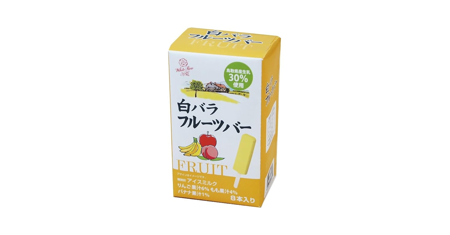Amazon.co.jp: 大山乳業 白バラフルーツバー 8本入 : 食品・飲料