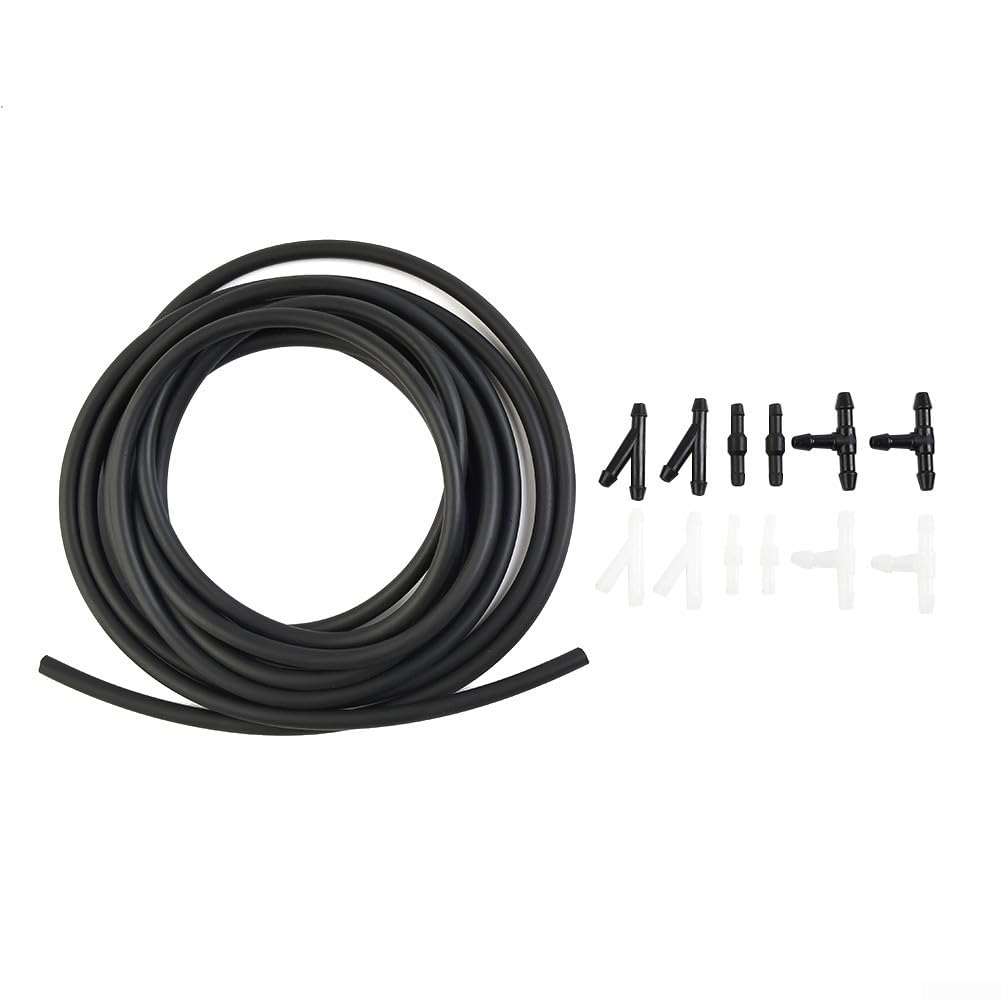 Kit di tubi flessibili per lavavetri da 4 m, con 12 connettori, tubo per liquido tergicristallo, ugello anteriore e posteriore, riparazione pompa a getto