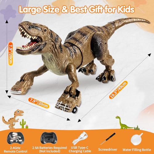 Lozadia RS064-1 Remote Control Dinosaur Toys For Kids, Large Robot Dinosaur Toys With 360° Swaying Head & Spray, Roaring, Realistic Walking T-Rex Dinosaur Toy thumb #6
