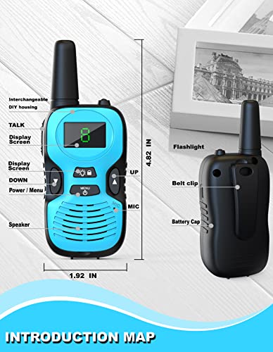 Image of Walkie Talkies for Kids Rechargeable 2 Pack: Walkie-Talkies for Kid - Walky Talky for Kids - Long Range Outdoor, Hiking, Camping Toys for 3-12 Year Old Girls Boys Gifts Christmas Games