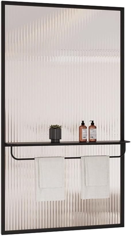 Walk-in Shower Wall Bathroom Shower Screen Panel, Bathroom Dry and Wet Separation Partition, Glass Partition Screens for Hotel(Black,30x60cm)