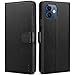 Vakoo Handyhülle für iPhone 12 Hülle/iPhone 12 Pro Hülle Premium Leder Case Klapphülle Schutzhülle für iPhone 12/12 Pro Tasche - Schwarz