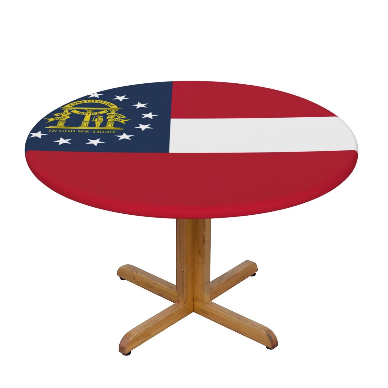 Georgia Flag Print Oxford Wipeable Tablecloth Oil-Resistant Outdoor Table Cover Reusable Birthday Table Protector