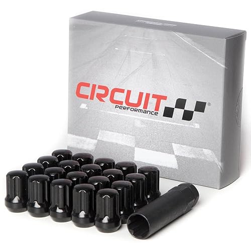 Circuit Performance Spline Drive Tuner Bellota Tuercas de llanta de acero forjado negro 14x1.5 (20 piezas + herramienta) compatible con Dodge