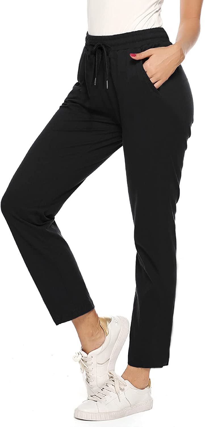 FGFD&OU Pantaloni Donna Cotone Pantaloni Sportivi Joggers Elasticizzato Pantaloni da Tuta Donna per Jogging Fitness Sport Yoga Pantaloni Lunghi per Estivi e Inverno