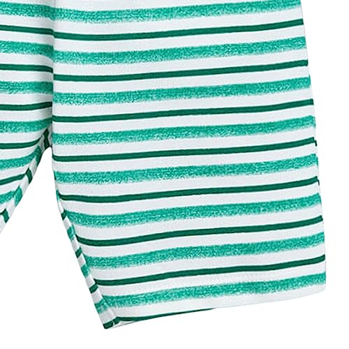 Image of Hopscotch Boys Cotton Stripe Print Shorts in Green Color