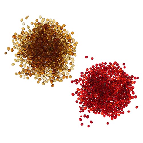 Mikikit 2 Sets Fish Tank Gravel Pea Gravel Stones Decorative Ornamental Aquarium Gravel Rocks Aquarium Rocks Garden Gravel Fish Decorations for Tank Aquarium Gravel Decors Natural Glass