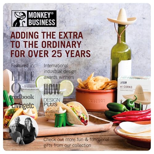 Image of Monkey Business Wine Knits Bottle Stopper and Sleeve Set - 4 Piece Silicone and Neoprene Insulated Wine Accessories Pack for Temperature Control and Freshness, Winter Knit Themed Dining Gift Set
