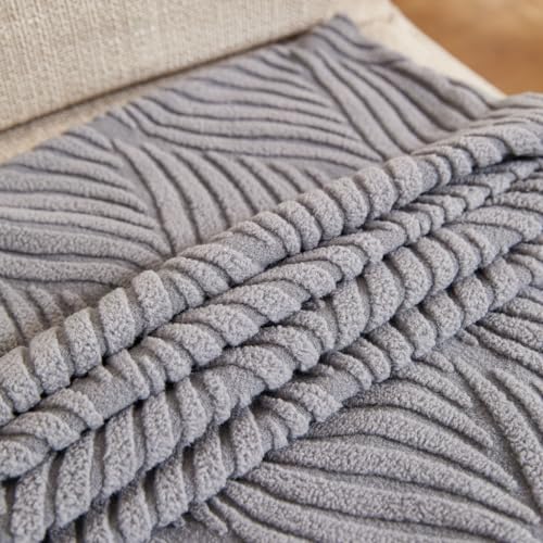Image of HOMETHREADS Elastic Jacquard Chair Cover - Stretchable, Removable & Washable Short Dining Chair Slipcover | Durable Seat Protector for Kitchen, Dining Room & Banquet Chairs (Grey, Pack of 4)