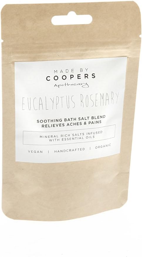 Made By Coopers Eucalyptus Rosemary Soothing Bath Salt Blend with Essential Oils, Relieve Muscular Aches and Pains (100g)