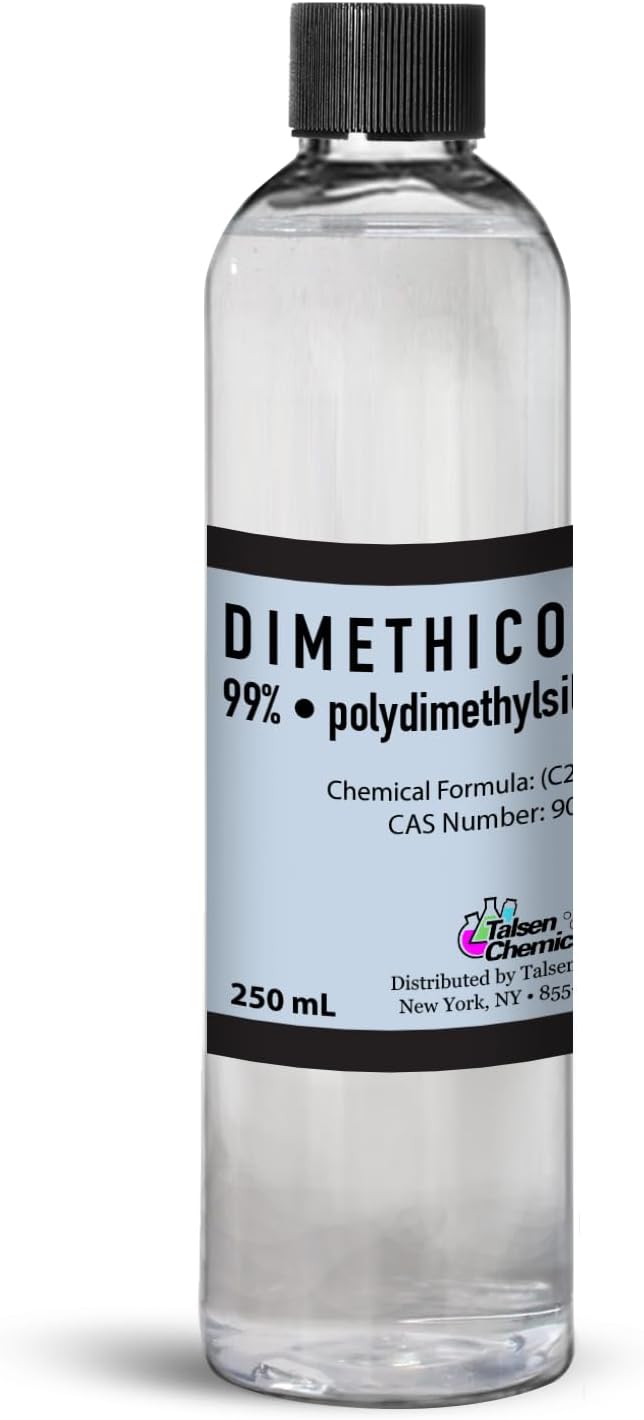Dimethicone Oil Pure (250 mL / 8.45 Fl Oz) DIY Pure Dimethicone Cosmetic Grade Skin Moisturizer and Head Lice Treatment, Liquid Silicone for, Gun Oil