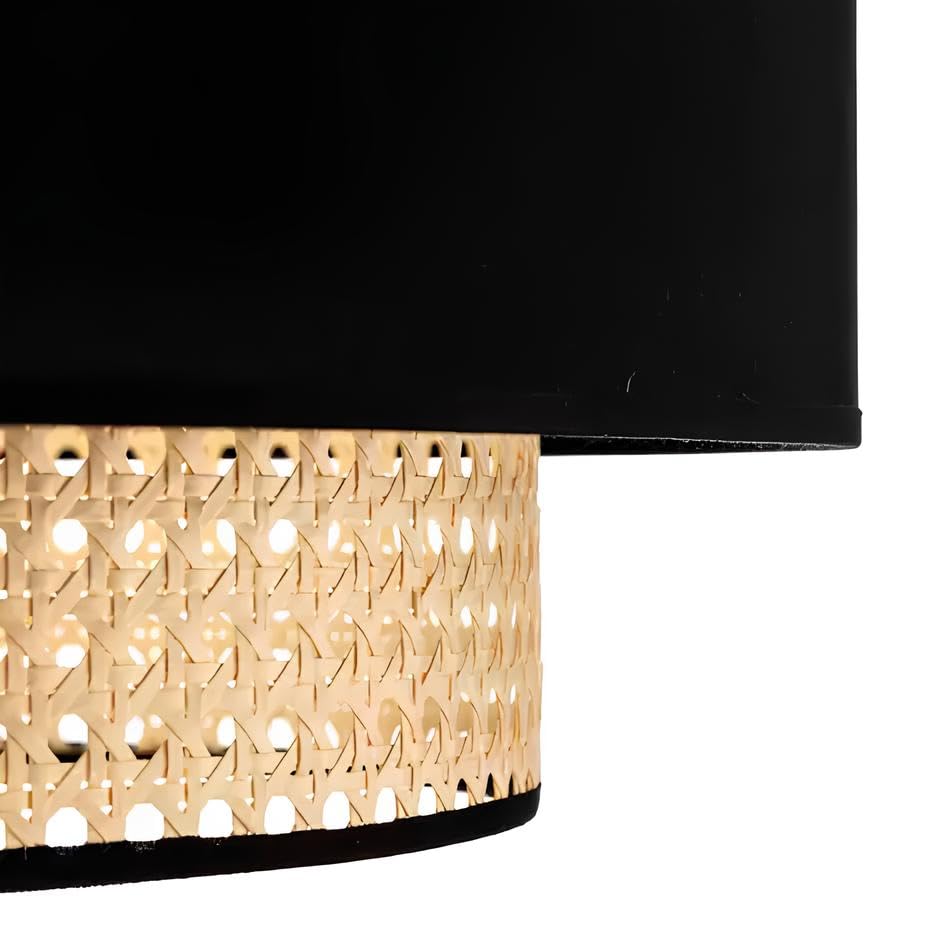 Image of AKWAY Rattan Hanging Lamp for Bedroom | Bamboo Ceiling Light | Cane Pendant Lamp for Living Room, Dining Room, Office, Cafe and Home Decoration - (14 D x 10 H) - Nandini