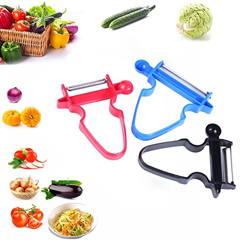 Preisvergleich Produktbild CatcherMy Magische Trio Peelers, 3 Stück Universalschäler Edelstahl Multifunktion Julienne & Gemüse Gemüse Obst Küche Cutter für Gemüse Früchte