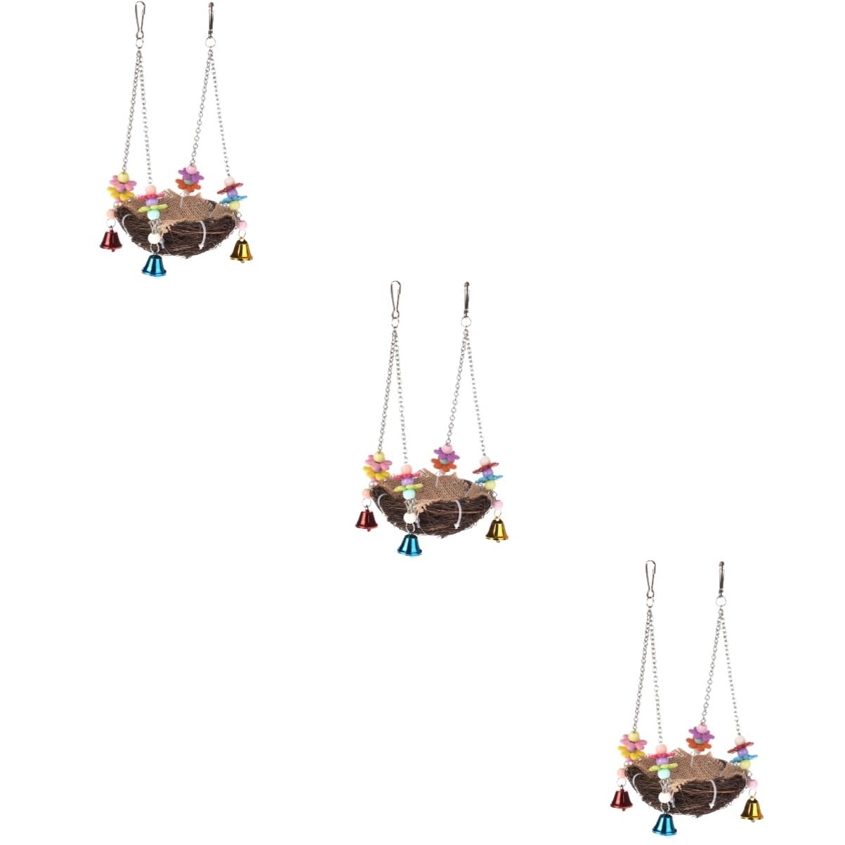 VANZACK 3 Piezas Nido Colgante Nido De Pájaro Colgante Nidos De Pájaros para Jaulas Escondite De Jaula De Pájaros Periquito De Invierno Aves Rota Pequeño Loro Cesta Colgante