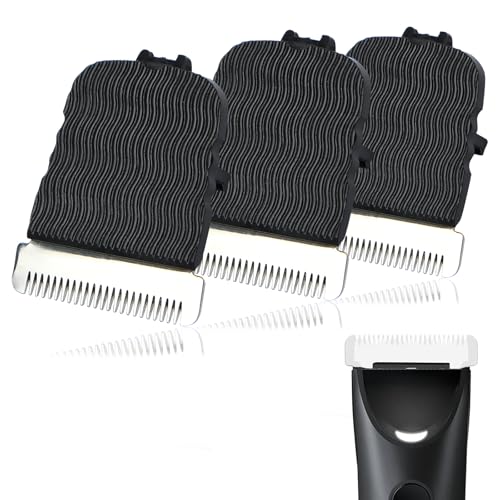 3 Pack Replacement Blade Head for Manscapes Lawns Mowers Series 2.0 3.0 4.0, Hygienic Snap-in Groin Hair Trimmer Blades with Skin Protect Tech