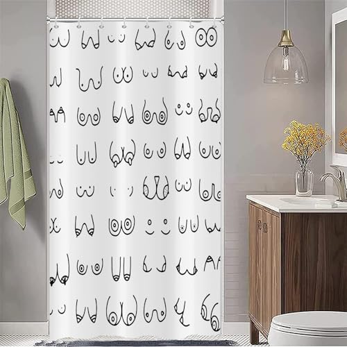 ASDCXZ Shower Curtain Black White 120x180 cm