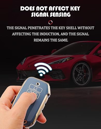 Miniatura 3 de ontto Carcasa para llavero de automóvil de 7 botones para Kia Carnival 2021 2022, funda antiarañazos para KA4 EX SX LX Fiesta 2023 Gris-Azul